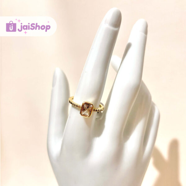 Anillo Gold Filled Diamante Dorado